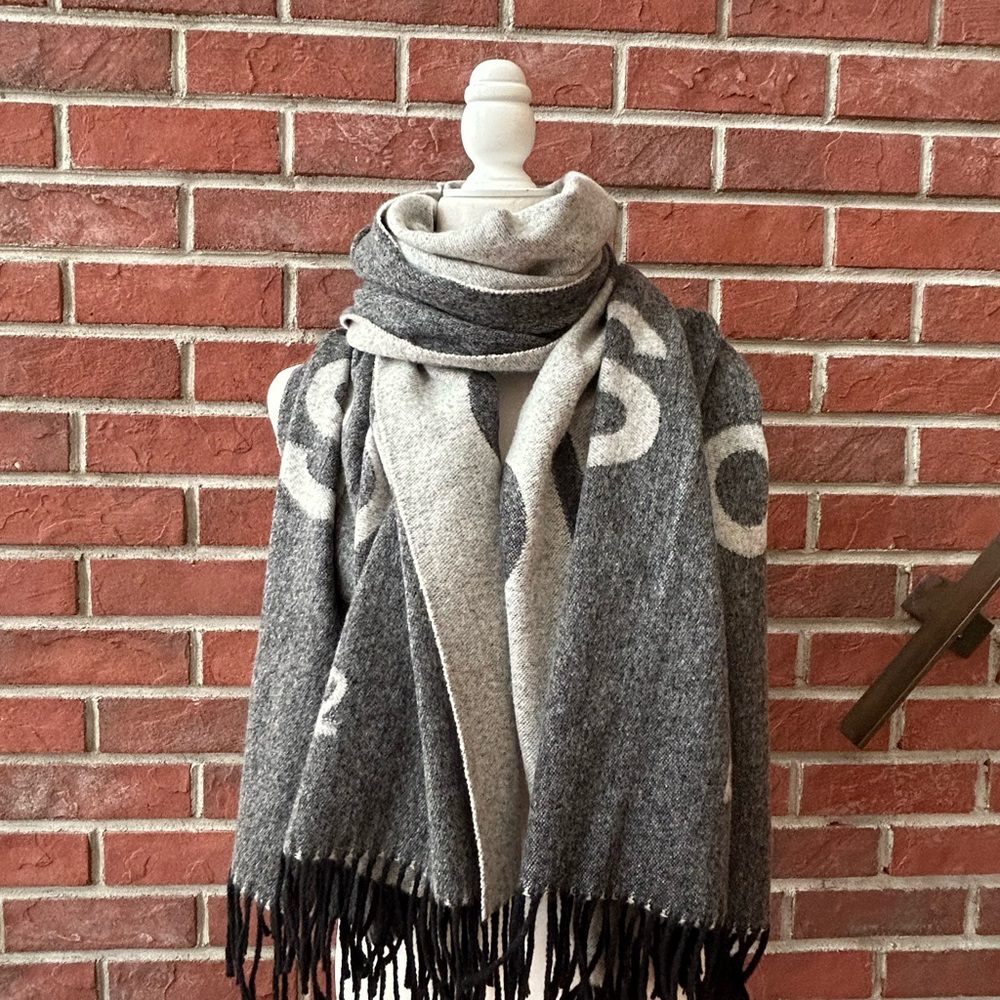 •Etudes Studio Wool Blanket Graphic Scarf 80”x30”NWOT Unisex Made in Italy